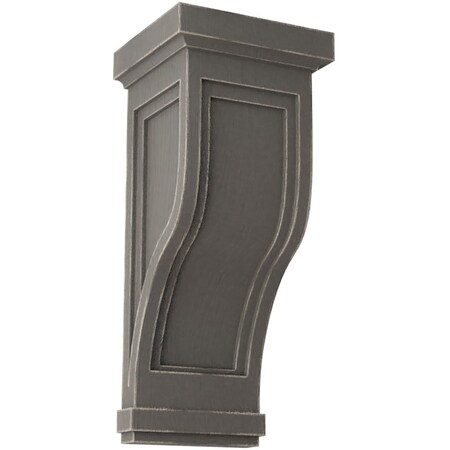 Ekena Millwork 7 1/2"W x 8"D x 17"H Traditional Recessed Wood Vintage Decor Corbel, Reclaimed Grey CORWD07X08X17TRGY